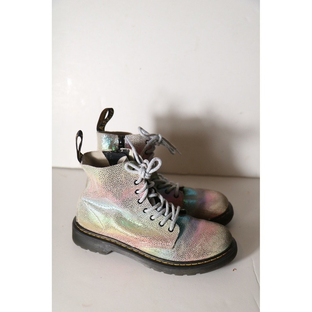 Dr. Martens Juniors 1460 Pascal Rainbow Iridescent Lace Up Boots 4 M Ladies 5